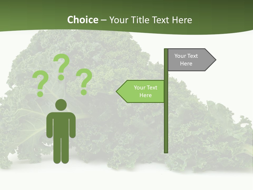 A Pile Of Green Leafy Vegetables On A White Background PowerPoint Template