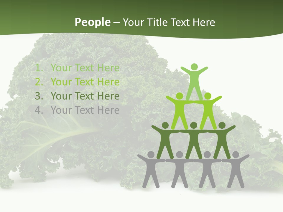 A Pile Of Green Leafy Vegetables On A White Background PowerPoint Template