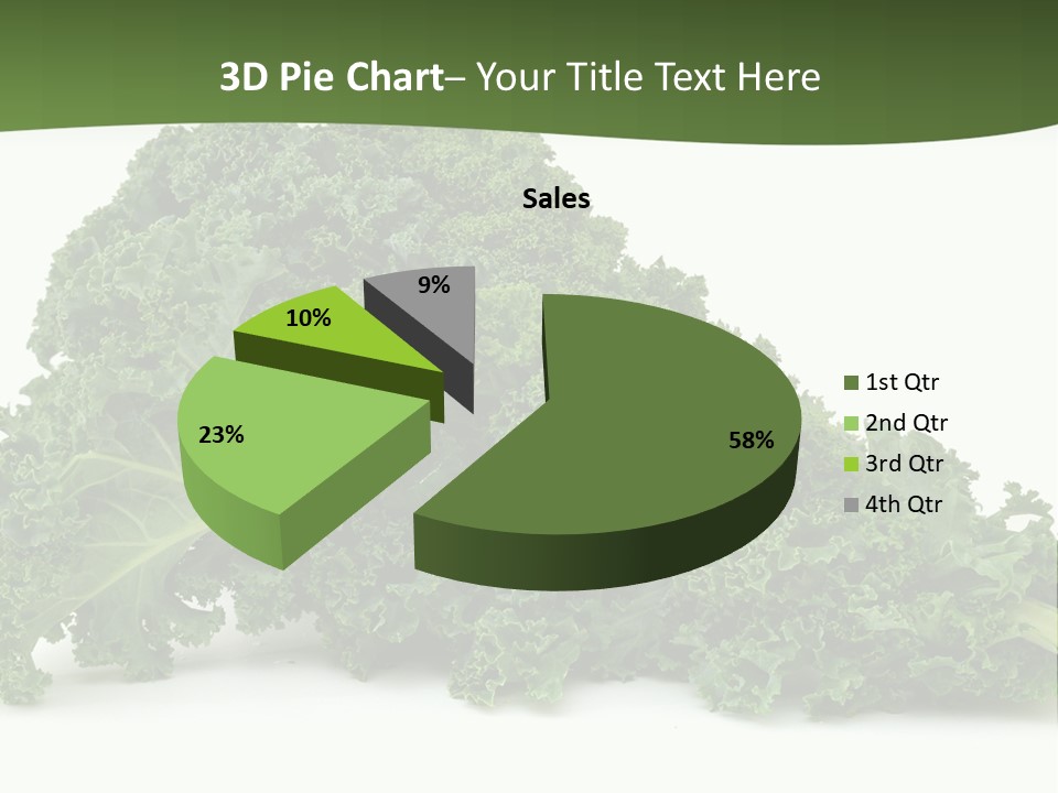 A Pile Of Green Leafy Vegetables On A White Background PowerPoint Template