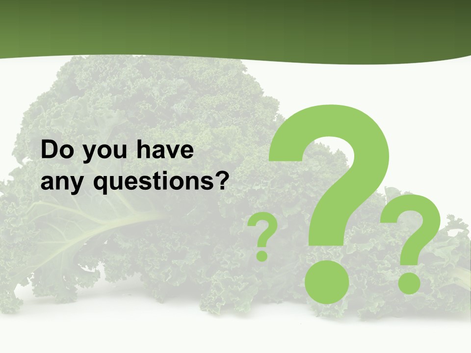 A Pile Of Green Leafy Vegetables On A White Background PowerPoint Template