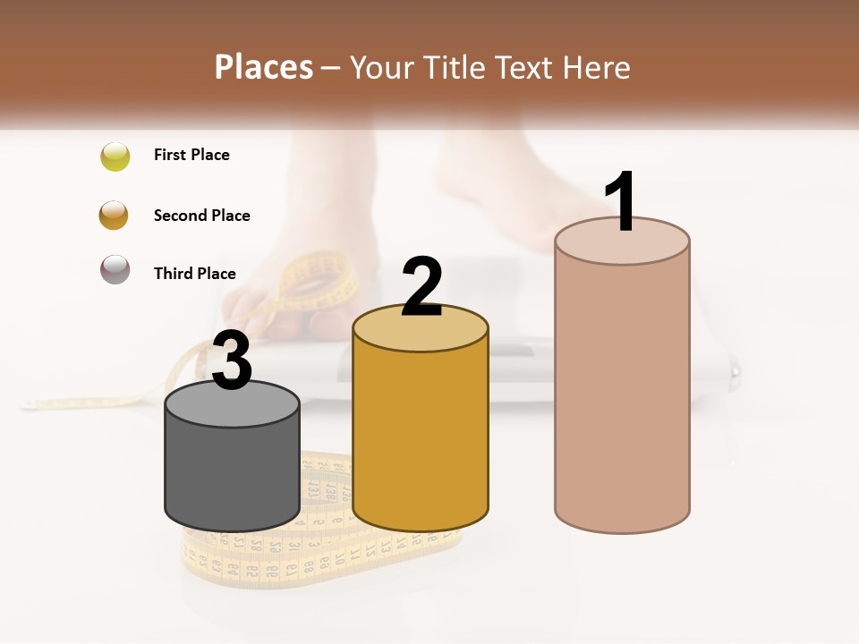 A Person Standing On A Scale With A Measuring Tape PowerPoint Template