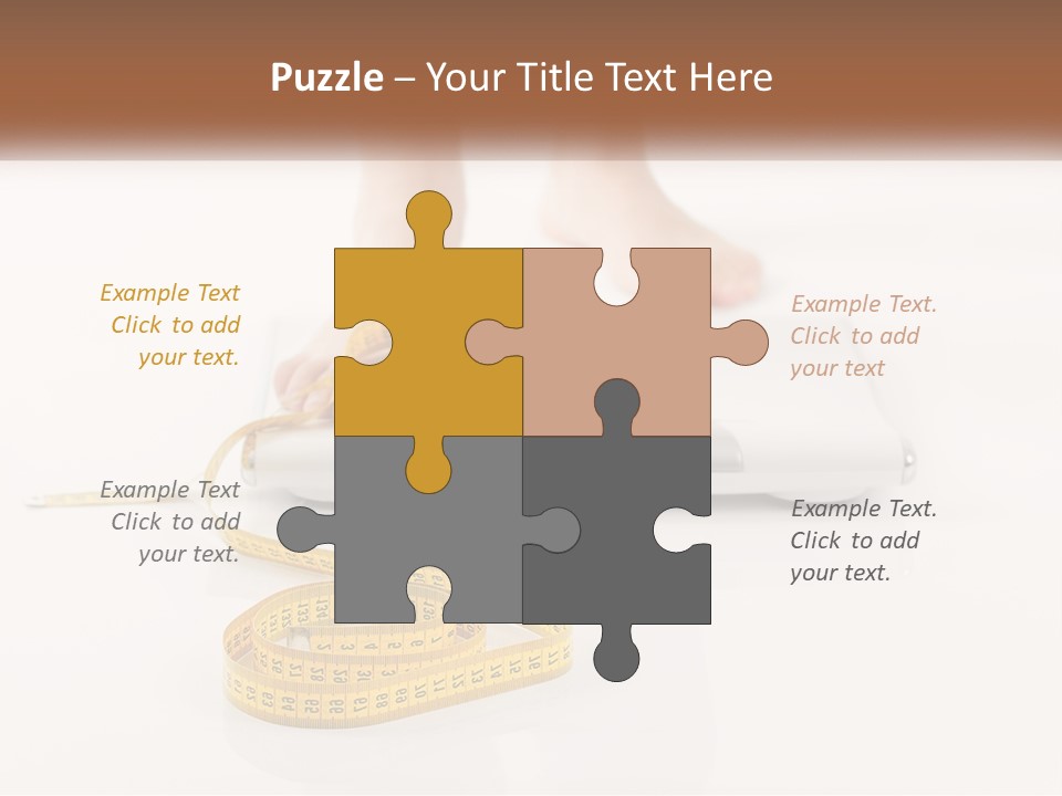 A Person Standing On A Scale With A Measuring Tape PowerPoint Template