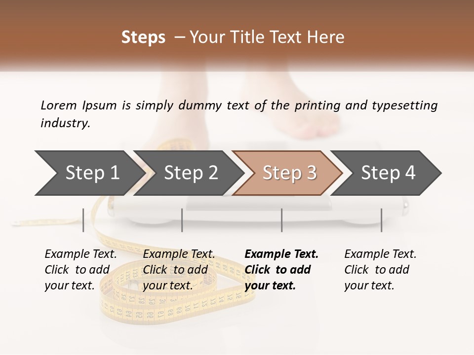 A Person Standing On A Scale With A Measuring Tape PowerPoint Template