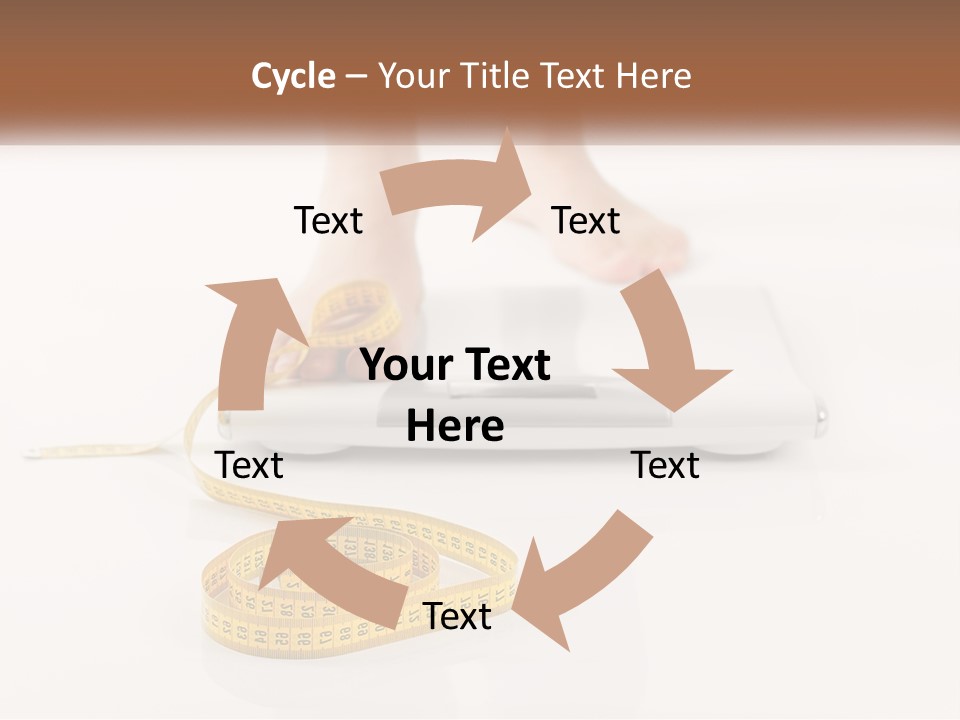 A Person Standing On A Scale With A Measuring Tape PowerPoint Template