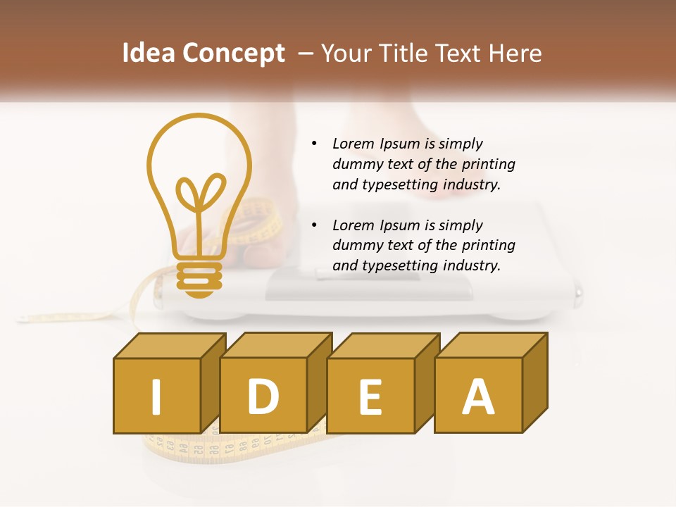 A Person Standing On A Scale With A Measuring Tape PowerPoint Template