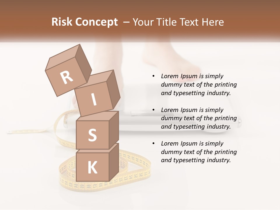 A Person Standing On A Scale With A Measuring Tape PowerPoint Template