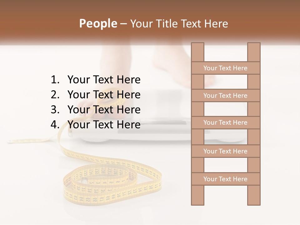 A Person Standing On A Scale With A Measuring Tape PowerPoint Template