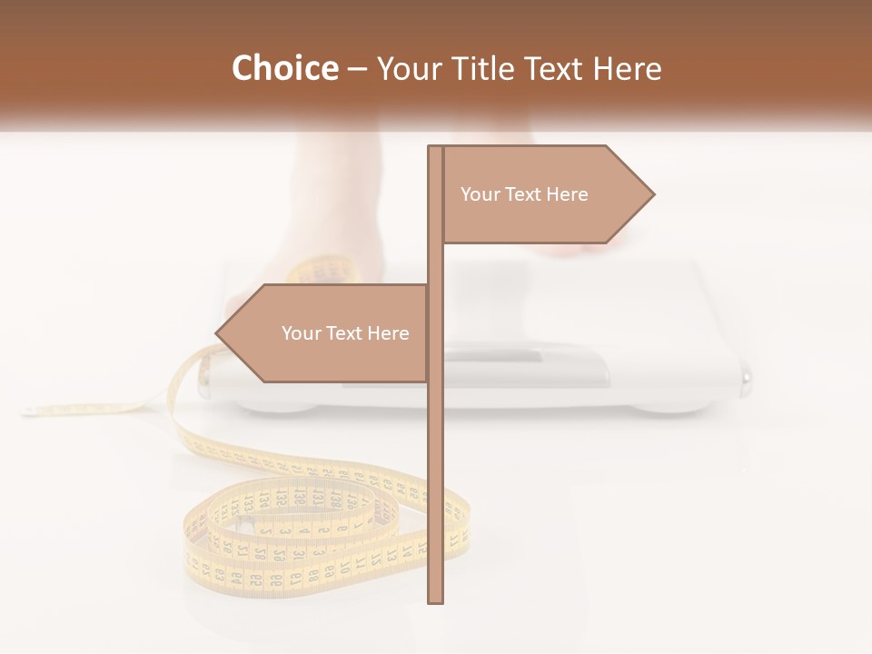A Person Standing On A Scale With A Measuring Tape PowerPoint Template