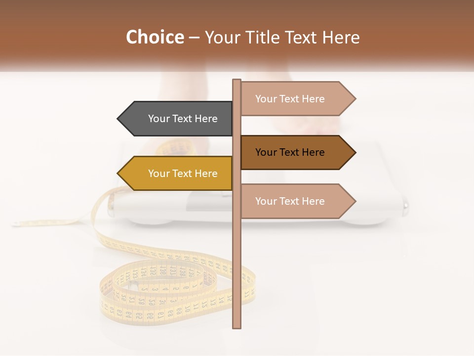 A Person Standing On A Scale With A Measuring Tape PowerPoint Template