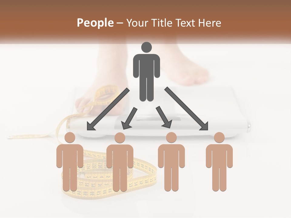 A Person Standing On A Scale With A Measuring Tape PowerPoint Template