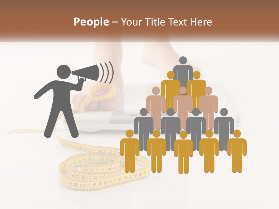 A Person Standing On A Scale With A Measuring Tape PowerPoint Template