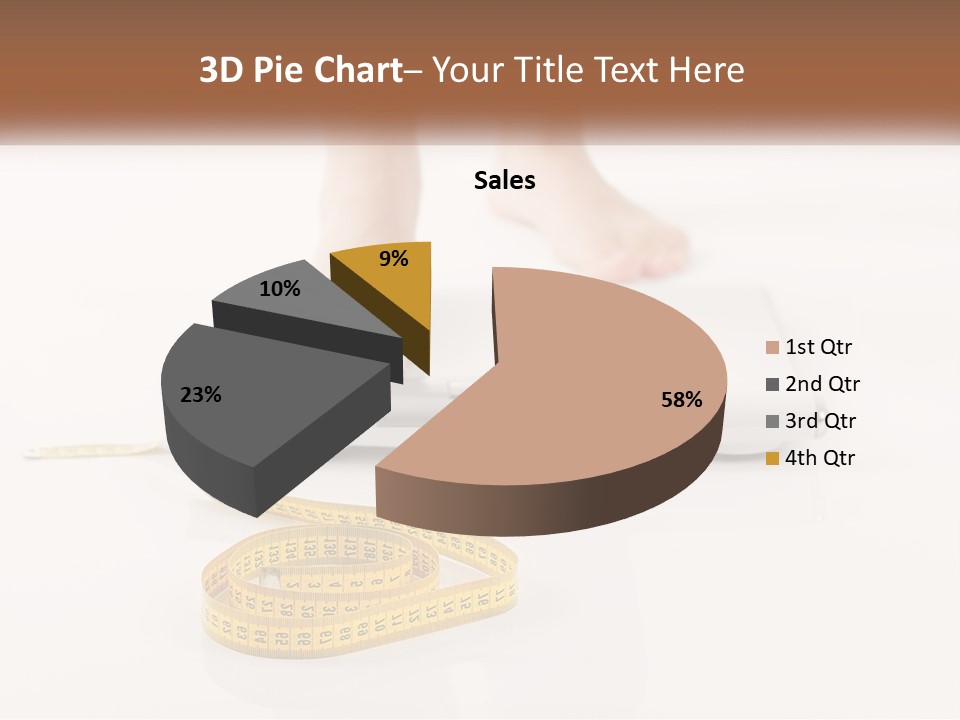 A Person Standing On A Scale With A Measuring Tape PowerPoint Template