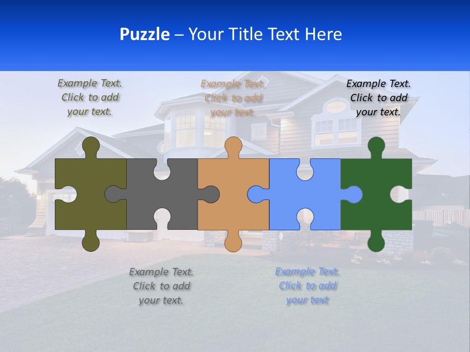 A Large House With A Lot Of Windows And A Lot Of Grass PowerPoint Template