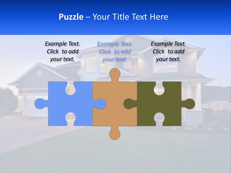 A Large House With A Lot Of Windows And A Lot Of Grass PowerPoint Template