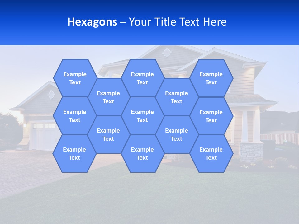 A Large House With A Lot Of Windows And A Lot Of Grass PowerPoint Template