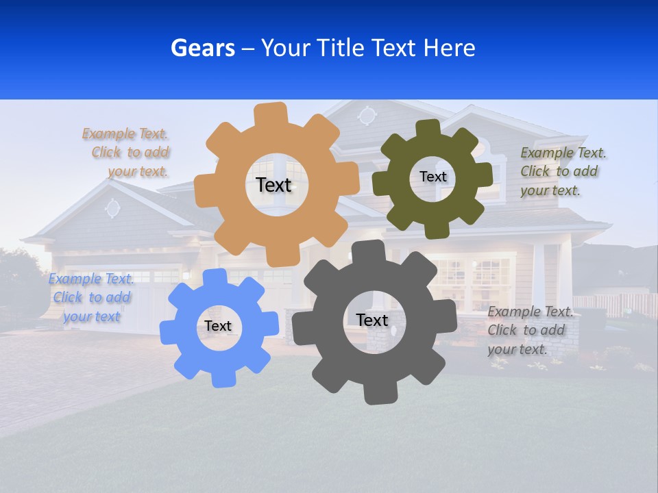 A Large House With A Lot Of Windows And A Lot Of Grass PowerPoint Template