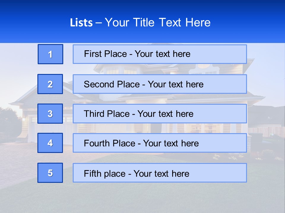 A Large House With A Lot Of Windows And A Lot Of Grass PowerPoint Template