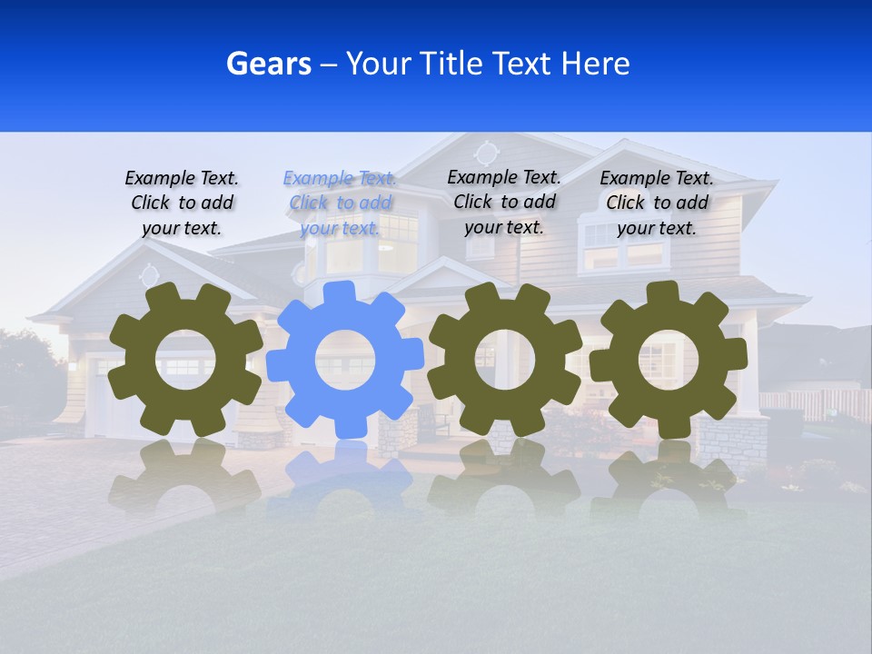 A Large House With A Lot Of Windows And A Lot Of Grass PowerPoint Template