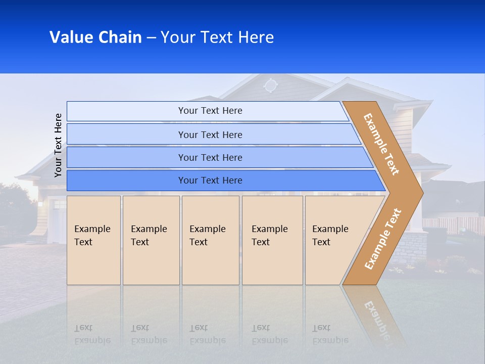 A Large House With A Lot Of Windows And A Lot Of Grass PowerPoint Template