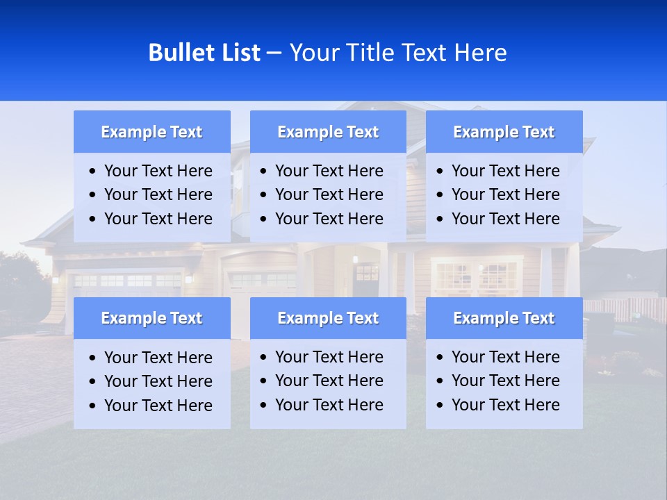 A Large House With A Lot Of Windows And A Lot Of Grass PowerPoint Template