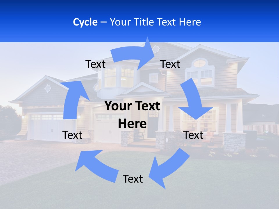 A Large House With A Lot Of Windows And A Lot Of Grass PowerPoint Template