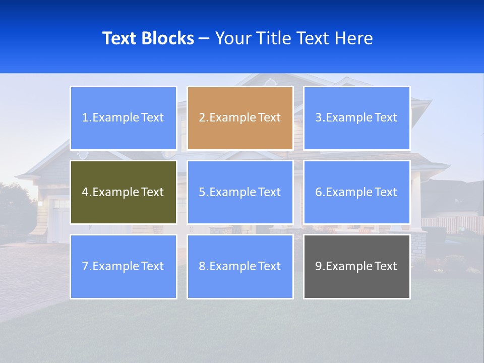 A Large House With A Lot Of Windows And A Lot Of Grass PowerPoint Template
