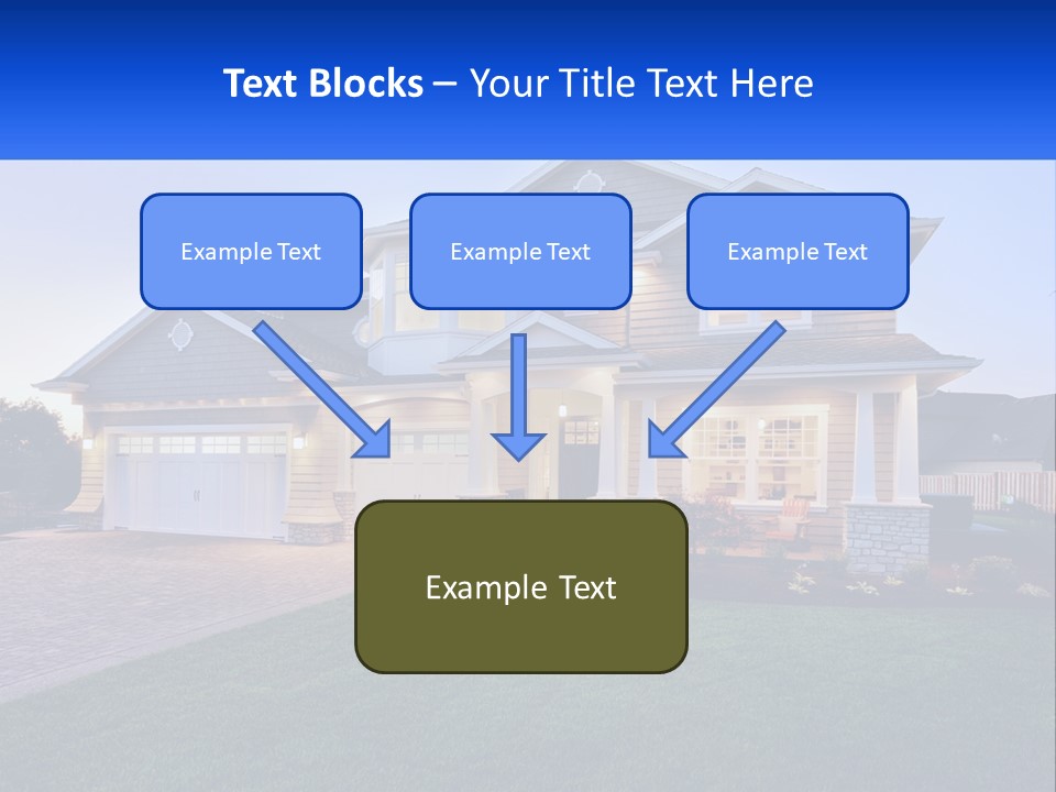 A Large House With A Lot Of Windows And A Lot Of Grass PowerPoint Template