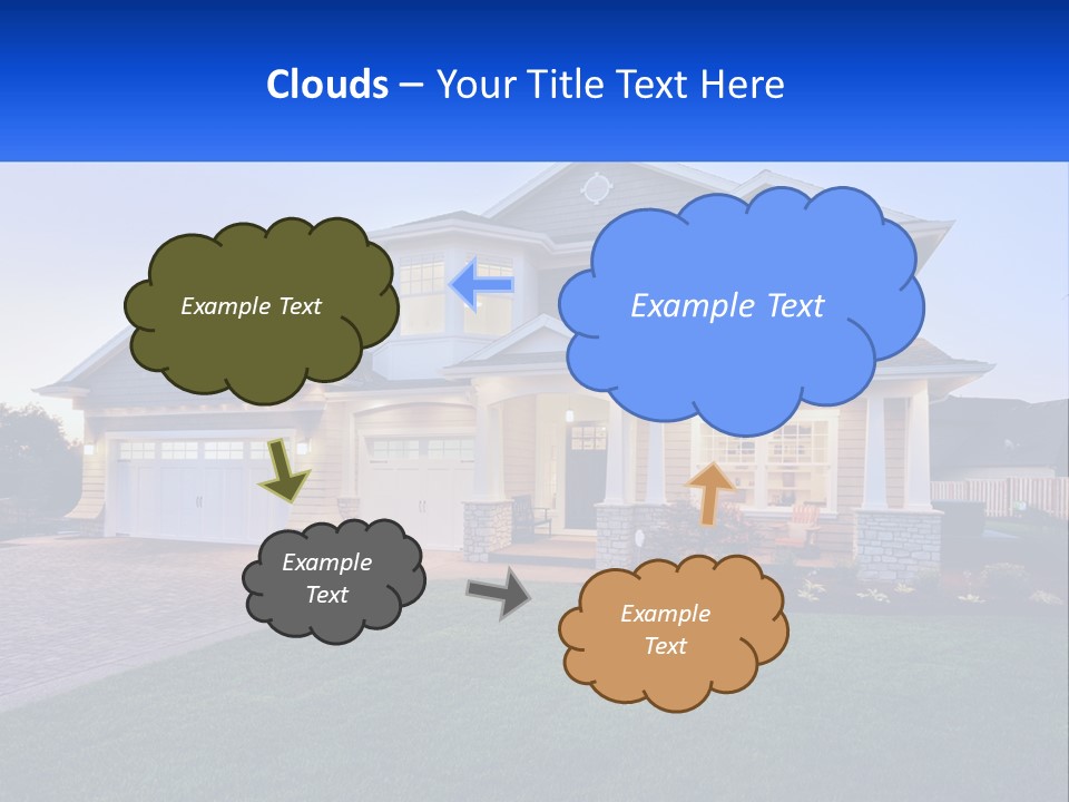 A Large House With A Lot Of Windows And A Lot Of Grass PowerPoint Template