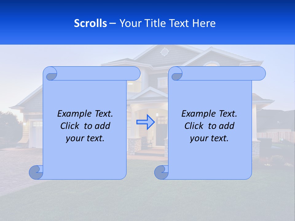 A Large House With A Lot Of Windows And A Lot Of Grass PowerPoint Template