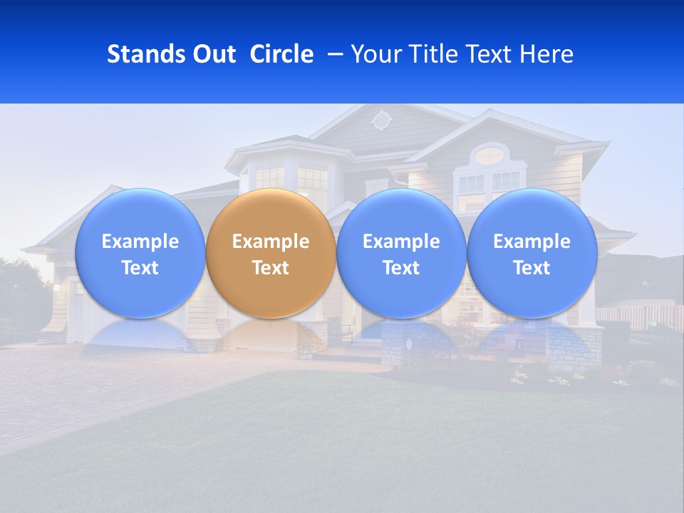 A Large House With A Lot Of Windows And A Lot Of Grass PowerPoint Template