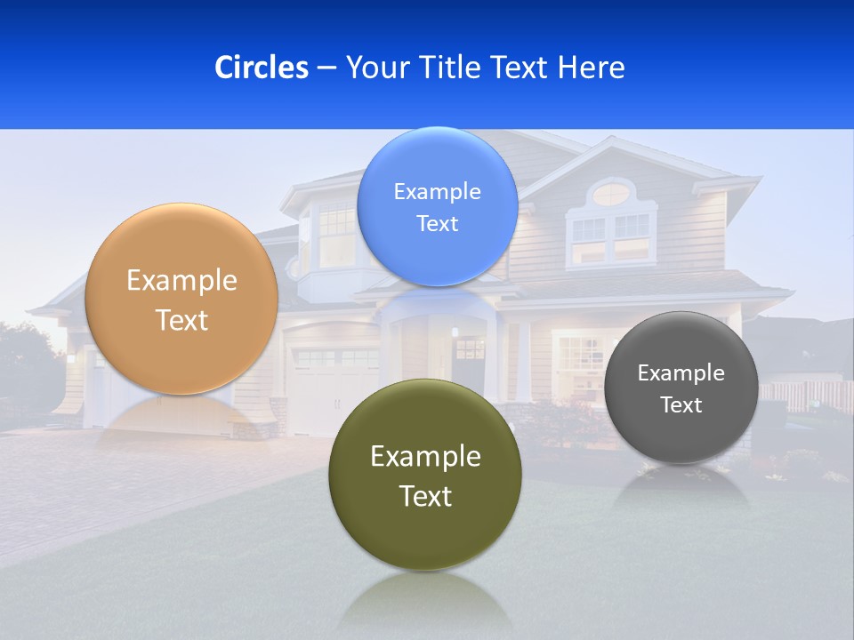 A Large House With A Lot Of Windows And A Lot Of Grass PowerPoint Template