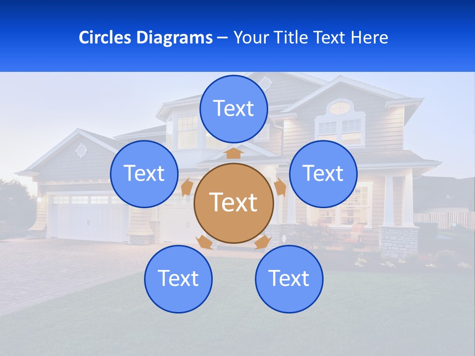 A Large House With A Lot Of Windows And A Lot Of Grass PowerPoint Template