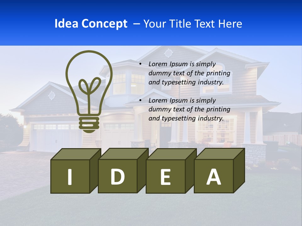 A Large House With A Lot Of Windows And A Lot Of Grass PowerPoint Template