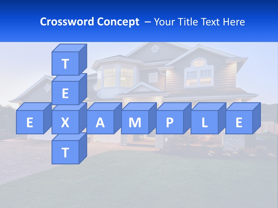 A Large House With A Lot Of Windows And A Lot Of Grass PowerPoint Template