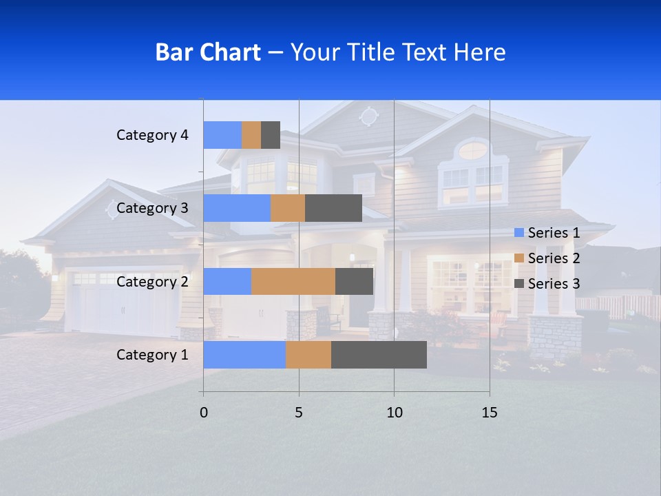 A Large House With A Lot Of Windows And A Lot Of Grass PowerPoint Template