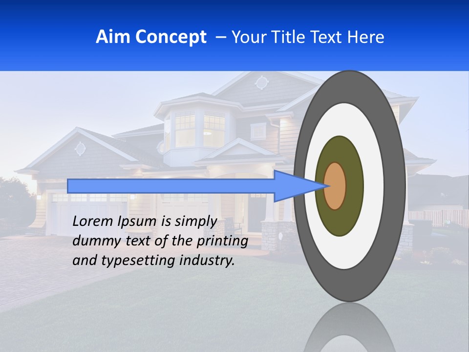 A Large House With A Lot Of Windows And A Lot Of Grass PowerPoint Template