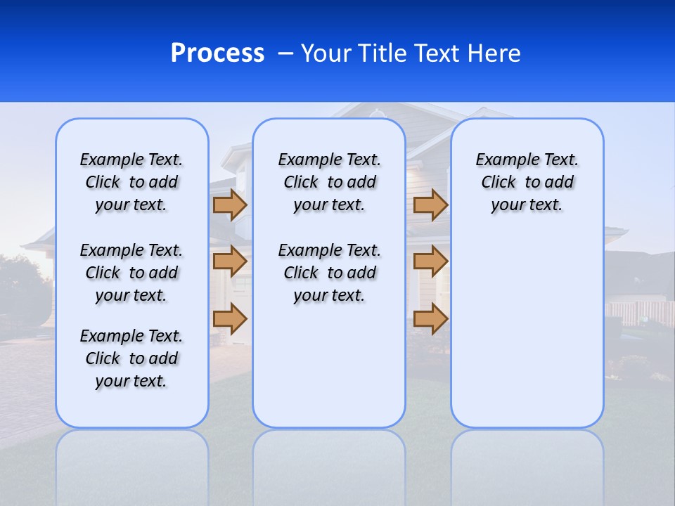 A Large House With A Lot Of Windows And A Lot Of Grass PowerPoint Template