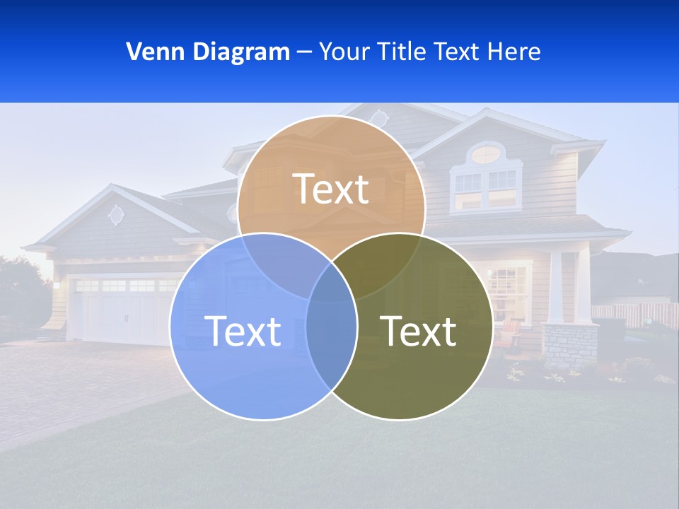 A Large House With A Lot Of Windows And A Lot Of Grass PowerPoint Template