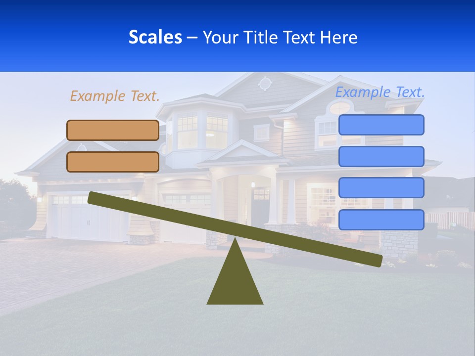A Large House With A Lot Of Windows And A Lot Of Grass PowerPoint Template