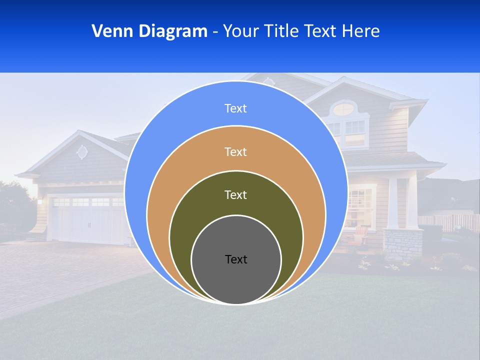 A Large House With A Lot Of Windows And A Lot Of Grass PowerPoint Template