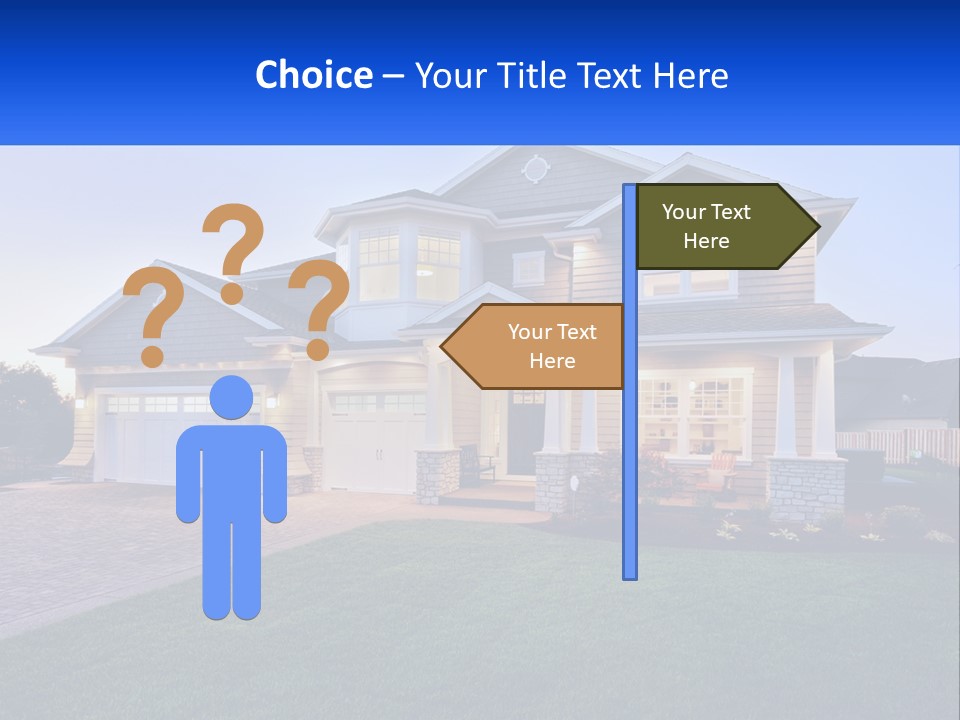 A Large House With A Lot Of Windows And A Lot Of Grass PowerPoint Template