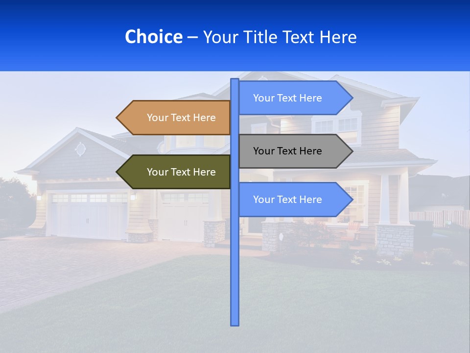A Large House With A Lot Of Windows And A Lot Of Grass PowerPoint Template
