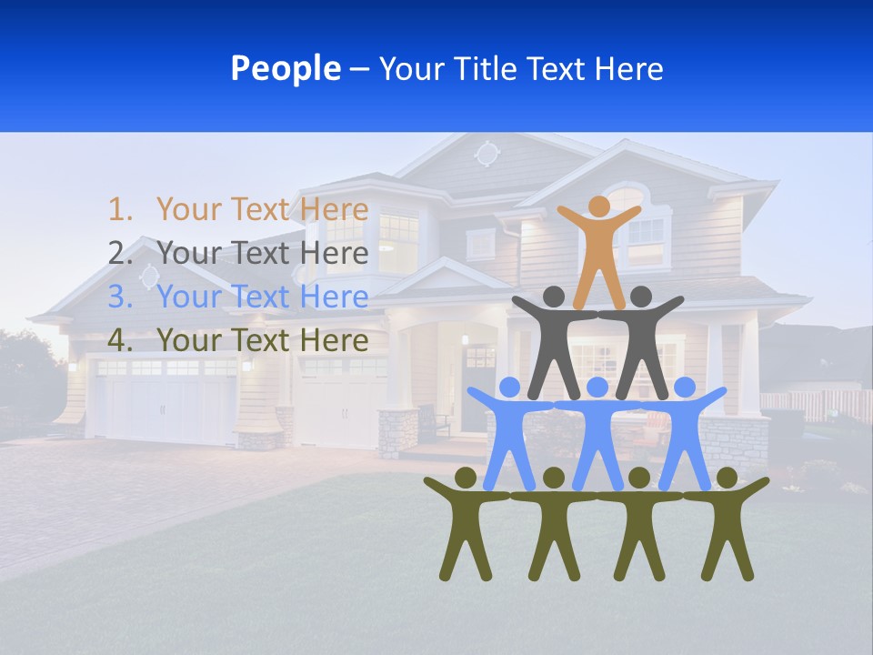 A Large House With A Lot Of Windows And A Lot Of Grass PowerPoint Template