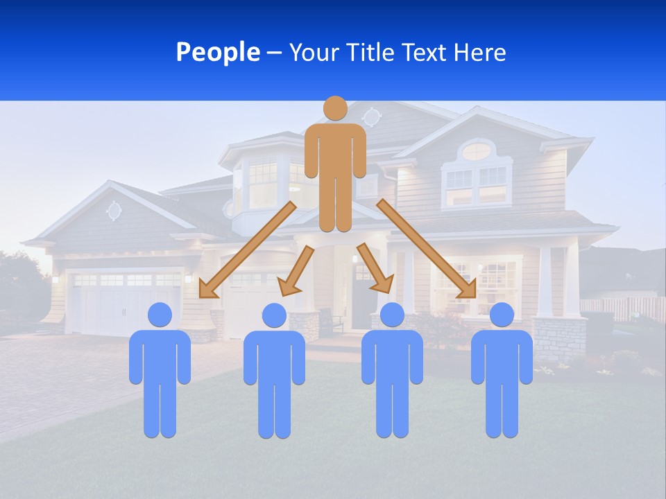 A Large House With A Lot Of Windows And A Lot Of Grass PowerPoint Template