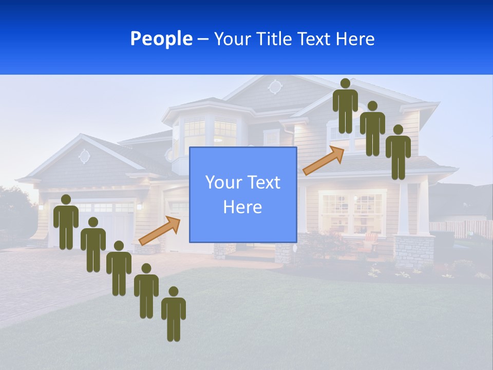 A Large House With A Lot Of Windows And A Lot Of Grass PowerPoint Template