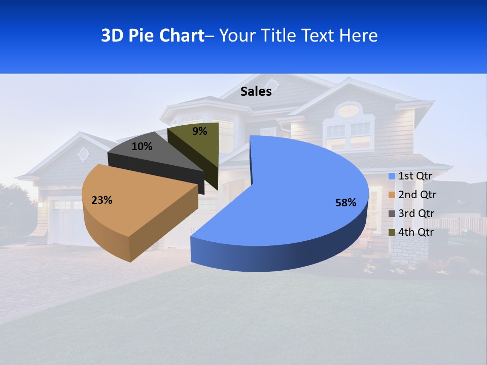 A Large House With A Lot Of Windows And A Lot Of Grass PowerPoint Template