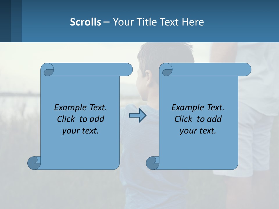 A Young Boy Holding The Hand Of An Adult PowerPoint Template