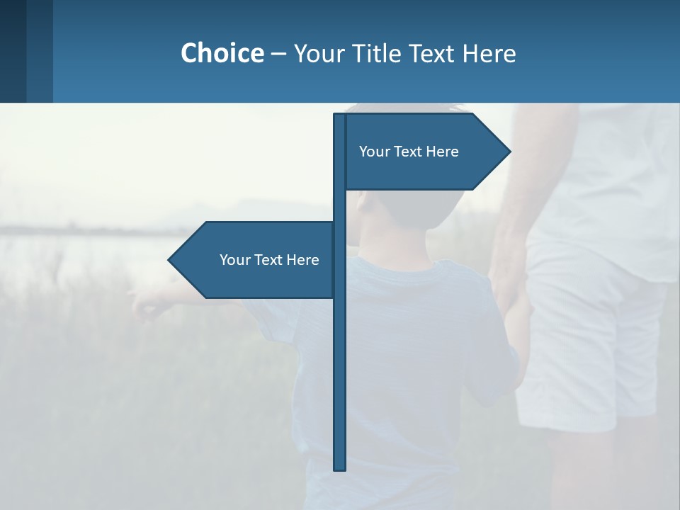 A Young Boy Holding The Hand Of An Adult PowerPoint Template