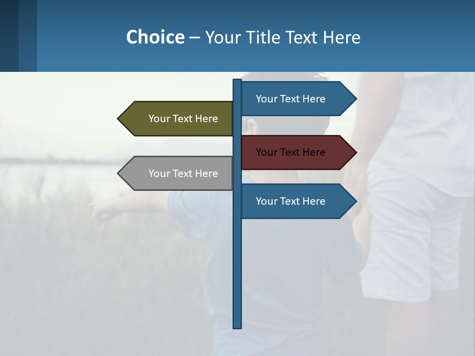 A Young Boy Holding The Hand Of An Adult PowerPoint Template