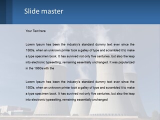 A Power Plant With Smoke Coming Out Of It PowerPoint Template